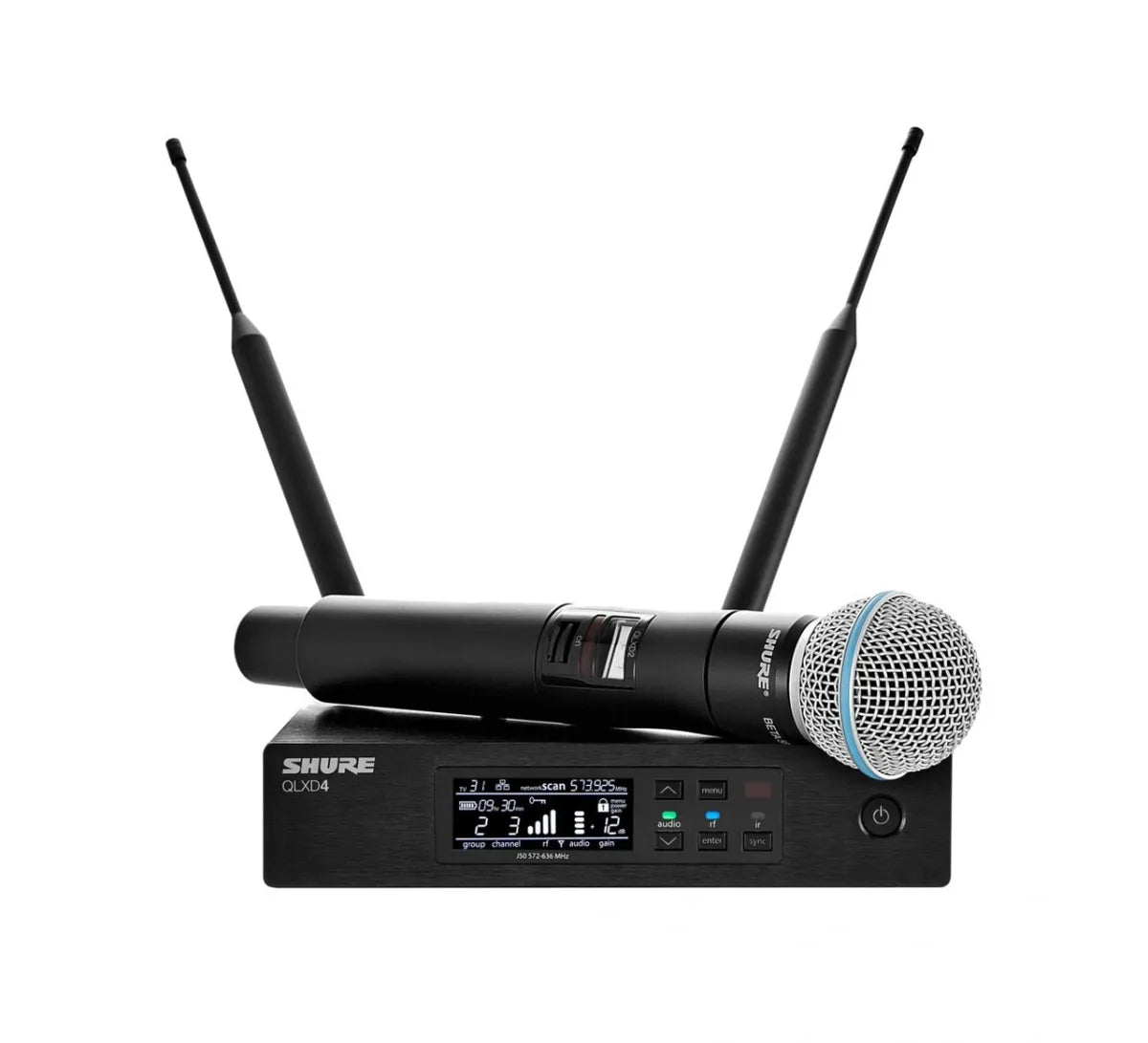 Micrófono Digital Inalámbrico de Mano Shure QLXD24/B58 | Sistema Profesional UHF con Cápsula Beta 58A