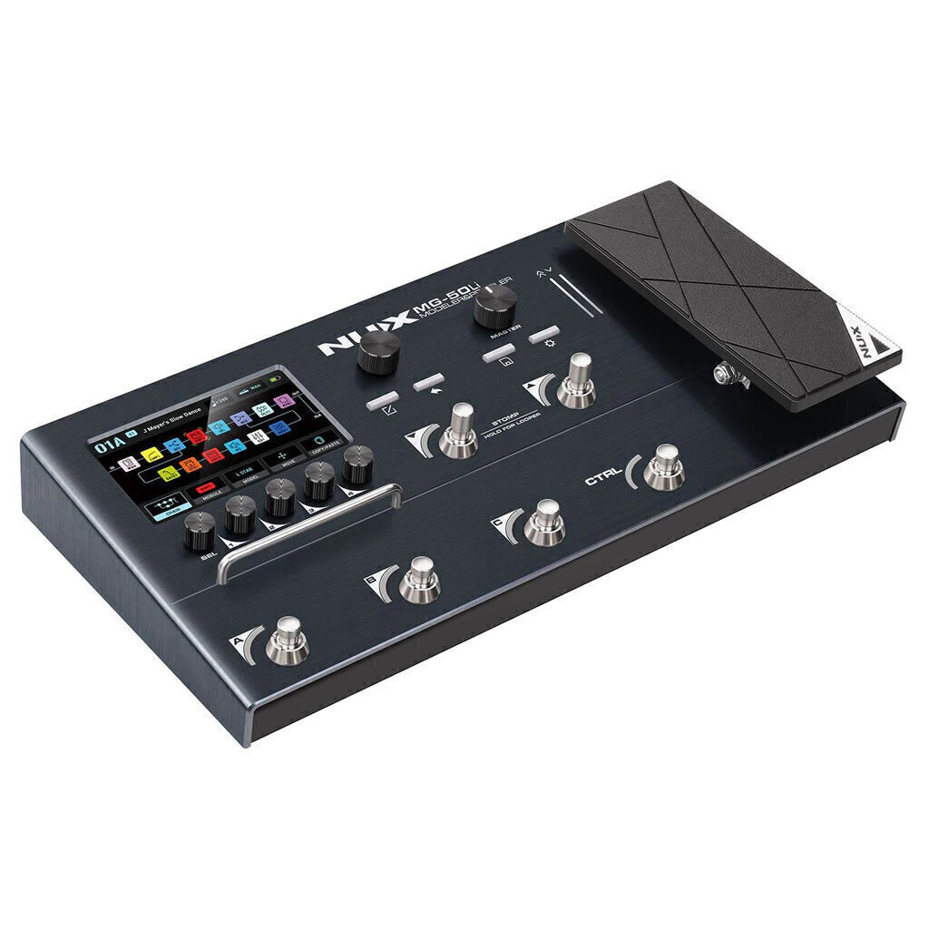 Pedalera Multiefecto con Pedal de Expresión para Guitarra y Bajo Nux MG-50Li