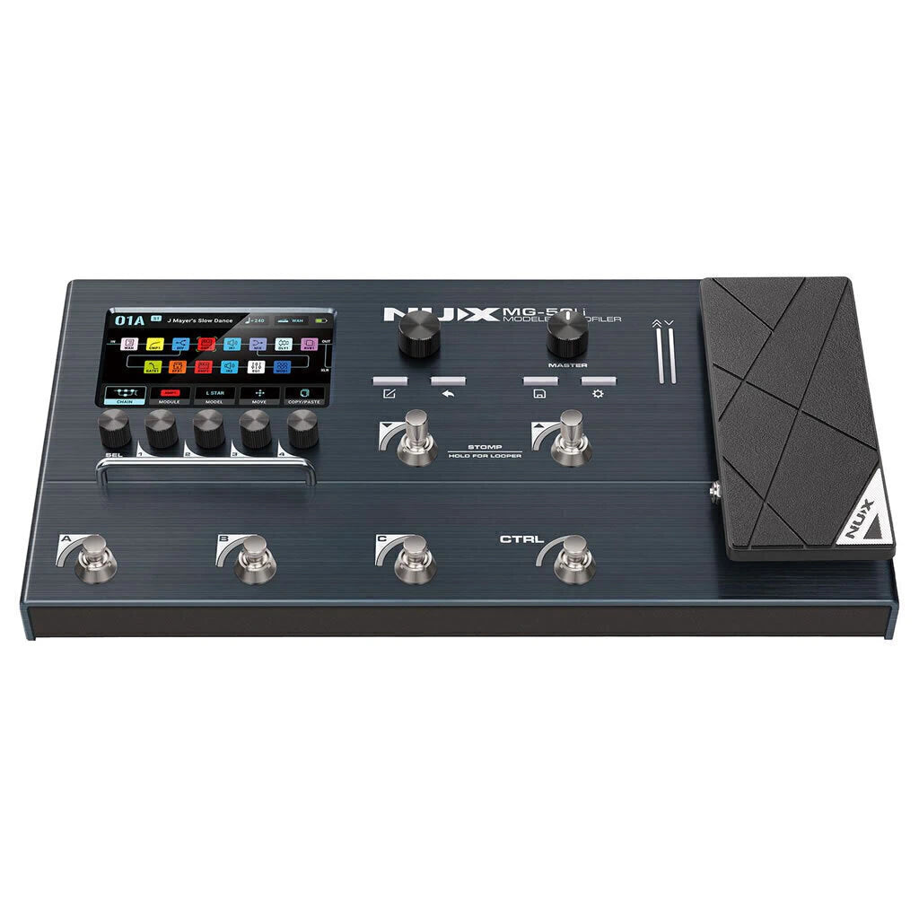 Pedalera Multiefecto con Pedal de Expresión para Guitarra y Bajo Nux MG-50Li