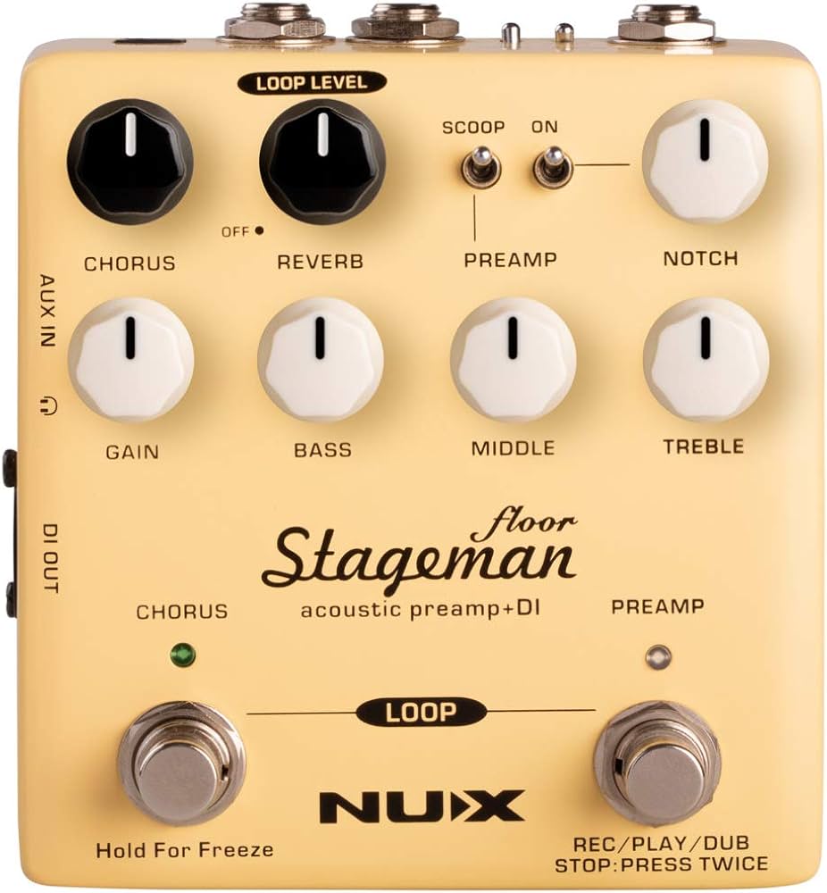 Pedal Pream Acustico + Looper Stageman Floor NAP-5