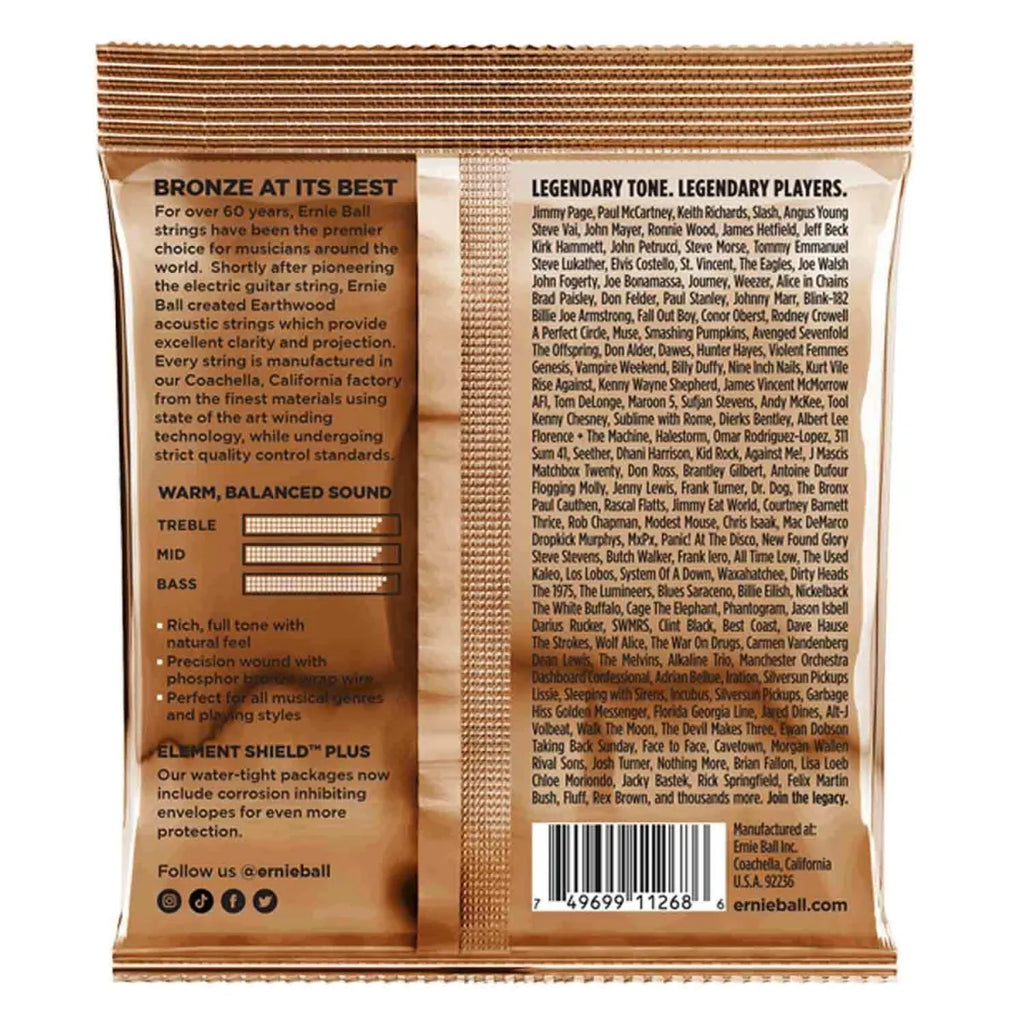 Tri-Pack Encordadura Ernie Ball 3550 Earthwood Fósforo Bronce para Guitarra Acústica .010-.050 | 3 Juegos