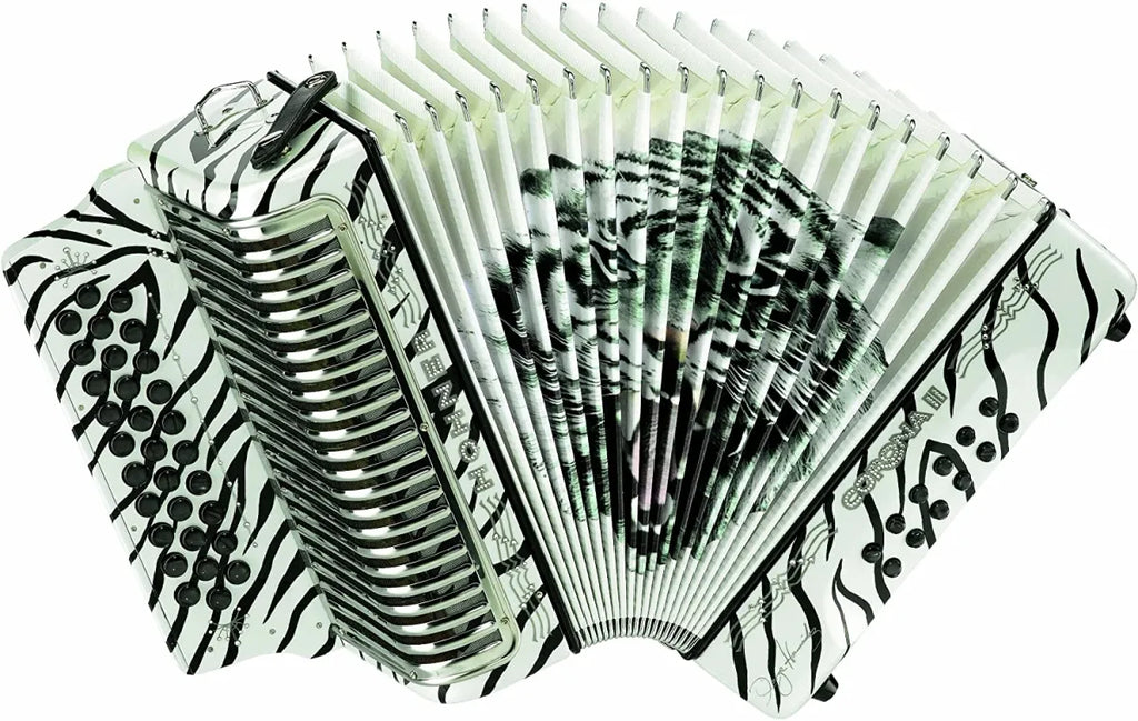 Acordeón Hohner Corona II Los Tigres del Norte Fa F/Bb/Eb con Funda Profesional Diatónico 31 Botones