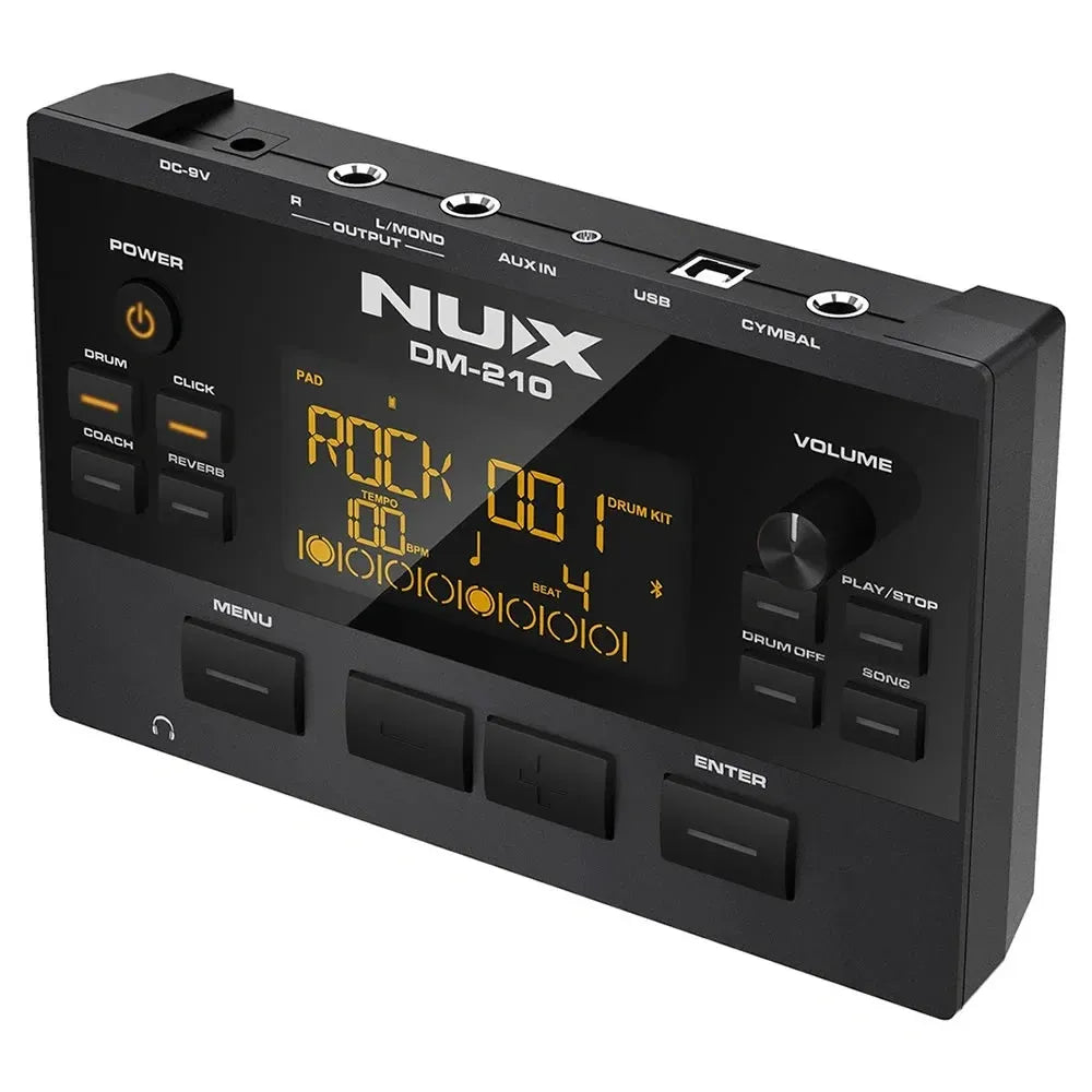 Batería Electrónica NUX DM-210 con Pads Mesh, Bluetooth, USB MIDI y Módulo Profesional
