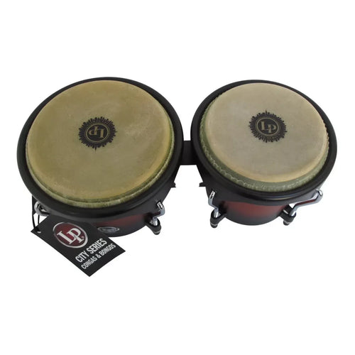 Bongos Latin Percussion LP601NY-VSB City Series 6" y 7" | Bongós de Madera Vintage Sunburst con Parches Naturales