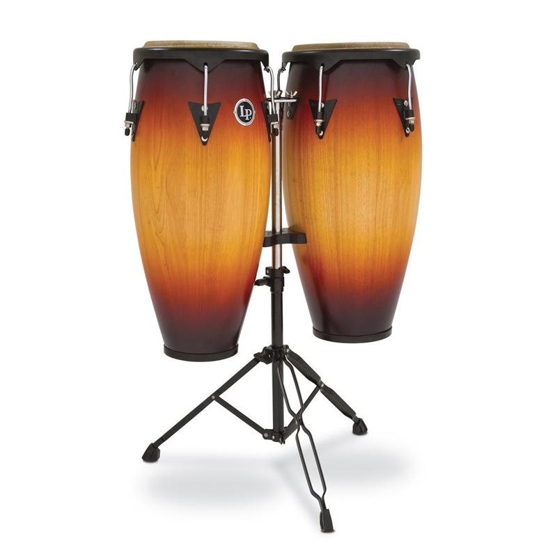 Set de Congas Latin Percussion LP646NY-VSB2 City Series 10" y 11" con Soporte Doble | Vintage Sunburst