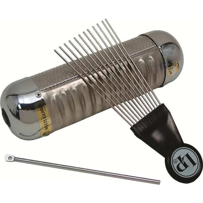 Güiro Multiuso Latin Percussion LP452 Multi Güiro con Raspador | Güiro y Shaker Profesional de Acero Inoxidable