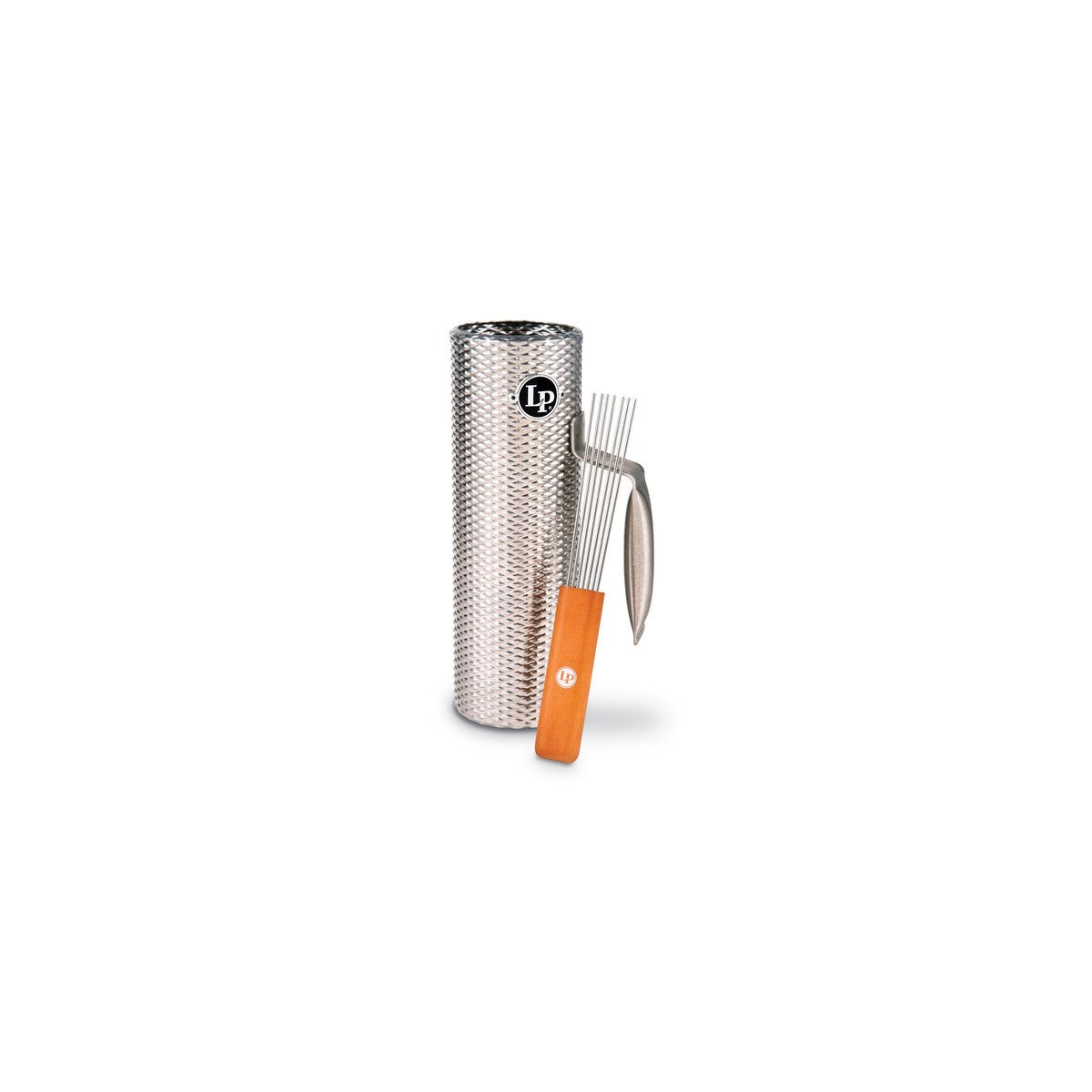 Mini Güira de Merengue Latin Percussion LP303 con Raspador | Güiro Metálico Profesional para Percusión Latina
