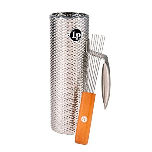 Mini Güira de Merengue Latin Percussion LP303 con Raspador | Güiro Metálico Profesional para Percusión Latina