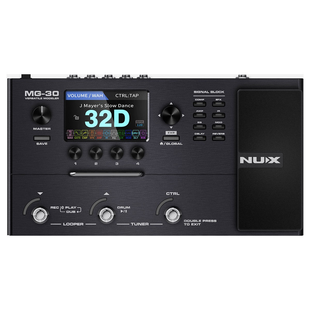 Pedal Procesador de Modelado y Multiefectos de Guitarra Nux MG-30
