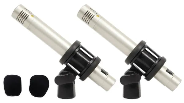 Micrófono de Condensador Samson C02 Par Estéreo XLR Profesional para Grabación, Estudio, Overhead y Instrumentos Acústicos