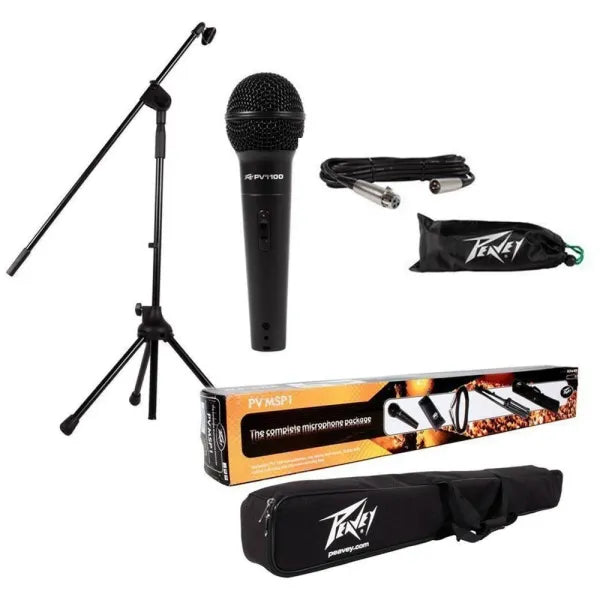 it de Micrófono Peavey PV-MSP1 con Cable XLR a XLR, Base, Clip y Bolsa para Voz e Instrumentos