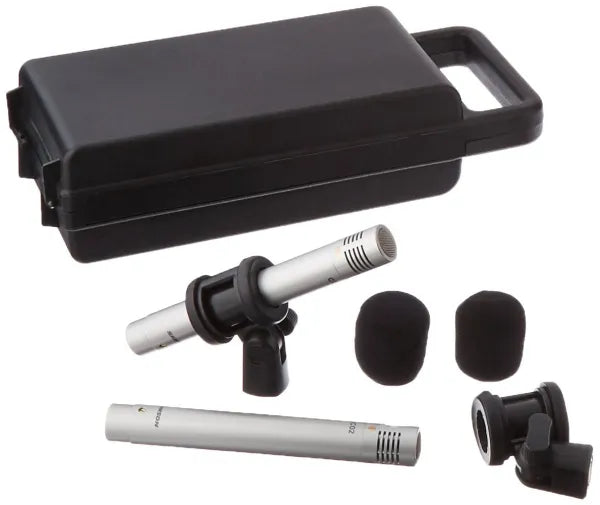 Micrófono de Condensador Samson C02 Par Estéreo XLR Profesional para Grabación, Estudio, Overhead y Instrumentos Acústicos