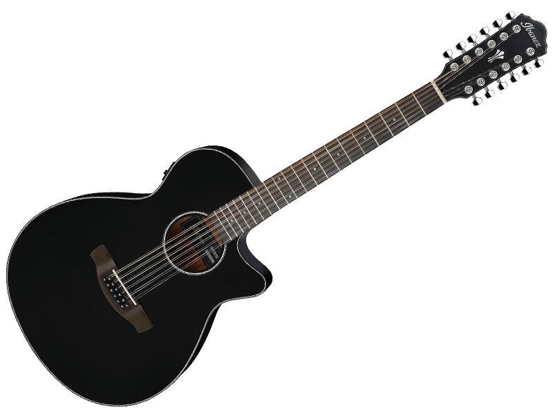 uitarra Electroacústica Ibañez AEG5012-BKH de 12 Cuerdas Negra
