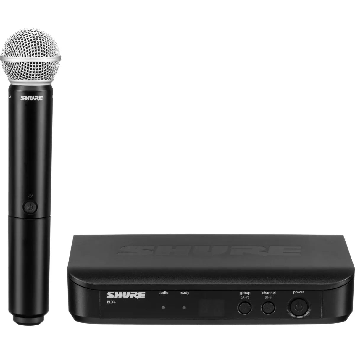 Micrófono Vocal Inalámbrico Shure BLX24/PG58 UHF Profesional con Receptor BLX4 para Voz, Conferencias y Eventos