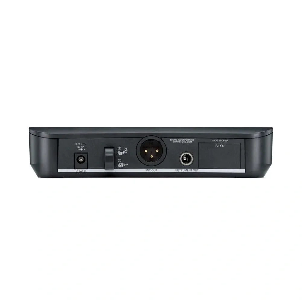 Micrófono Vocal Inalámbrico Shure BLX24/PG58 UHF Profesional con Receptor BLX4 para Voz, Conferencias y Eventos