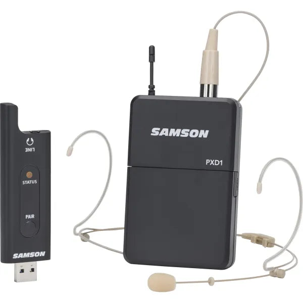 Micrófono Inalámbrico de Diadema Samson XPD2 Headset Digital USB 2.4 GHz para Conferencias, Fitness, Streaming y Presentaciones