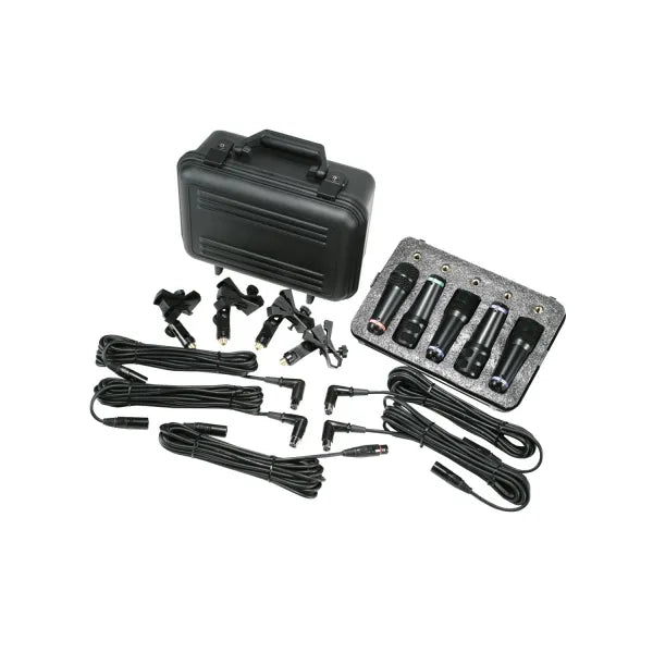 Micrófono para Batería Peavey PVM DMS-5 Set Profesional de 5 Piezas con Estuche y Accesorios XLR