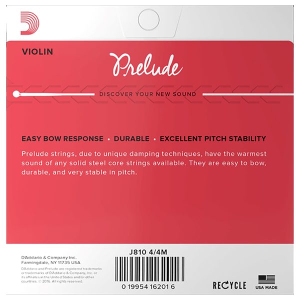 Encordadura Violin 4/4 D'Addario J810-4/4M