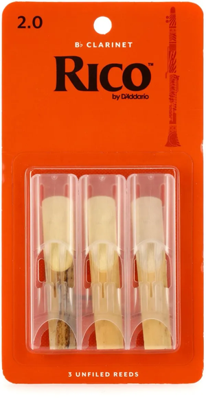 Paquete de 3 Cañas Clarinete 2.0 RICO RCA0320 2 Paquetes