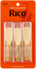 Paquete de 3 Cañas Saxofón Tenor 3.0 RICO RKA0330 2 Paquetes