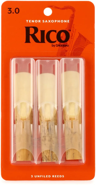 Paquete de 3 Cañas Saxofón Tenor 3.0 RICO RKA0330 2 Paquetes