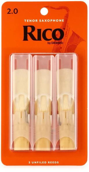 Paquete de 3 Cañas Saxofón Tenor 2.0 RICO RKA0320 2 Paquetes