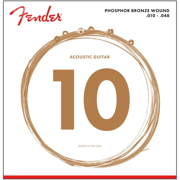 Encordadura Guitarra Acústica Fender Fósforo Bronce 0730060402 2 Juegos