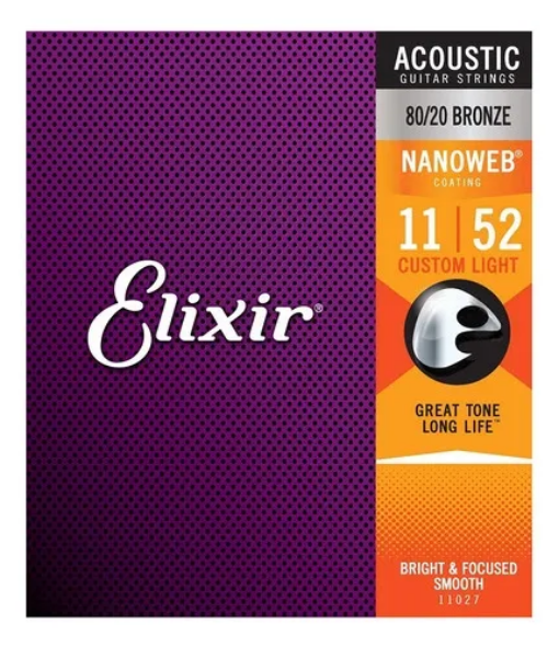 Cuerdas Guitarra Acústica 11/52 Elixir 11027