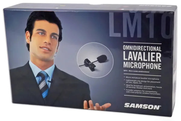 Micrófono Lavalier Samson LM10 de Condensador Omnidireccional Profesional para Sistemas Inalámbricos