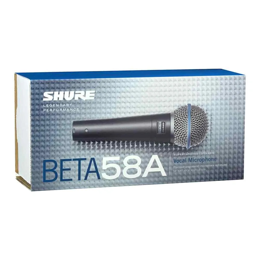 Micrófono Dinámico Shure Beta 58A Profesional Supercardioide XLR para Voz y Canto en Vivo