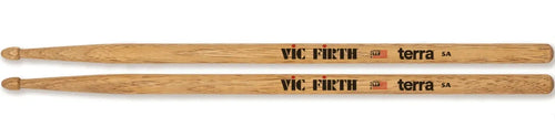 Baquetas Vic Firth 5A Terra P5AT4PK Punta de Madera Pack 4 Pares Nogal Americano para Batería