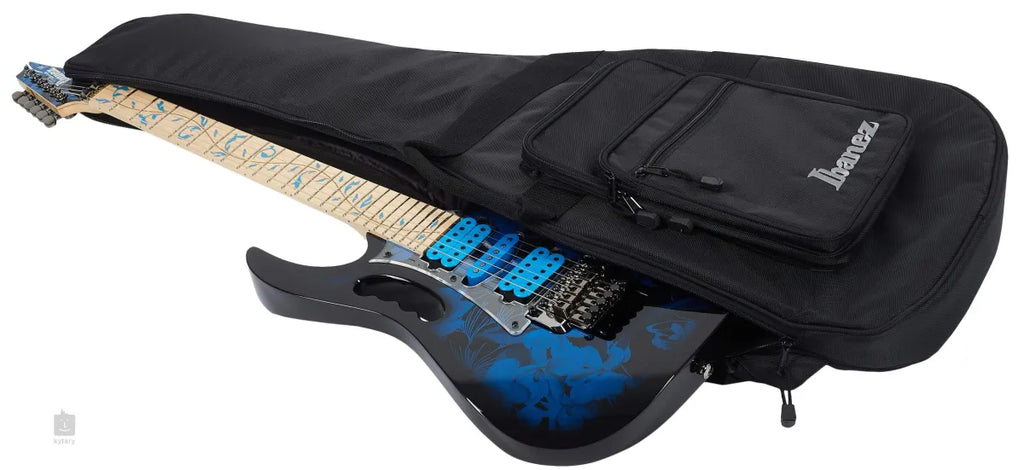 Guitarra Eléctrica Ibanez JEM77PBFP Steve Vai Signature Blue Floral Pattern con Pastillas DiMarzio y Puente Edge-Zero II