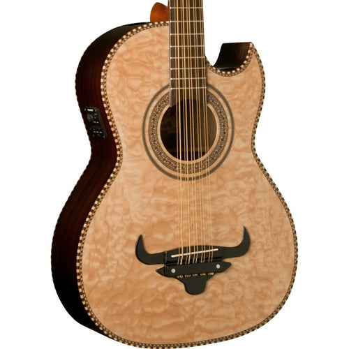 Bajo Quinto Electroacústico Oscar Schmidt OH32SEQN-O de 10 Cuerdas con Previo Barcus Berry LX4 y Funda Deluxe