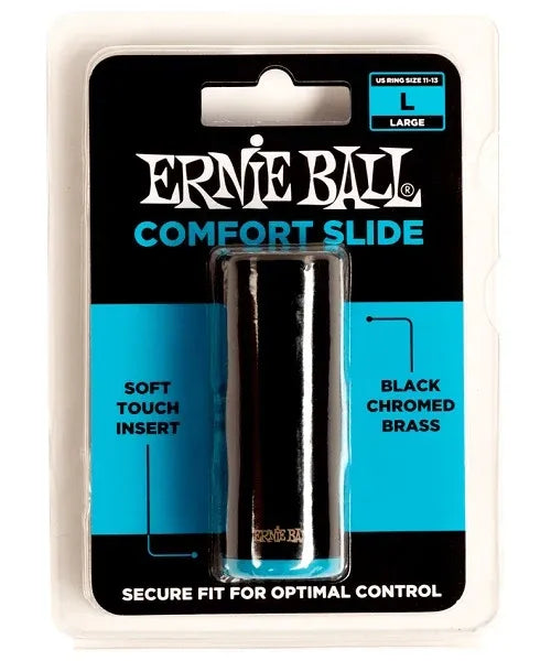Slide Comfort Grande Ernie Ball P04289 para Guitarra Latón Cromado Negro con Interior Acolchado
