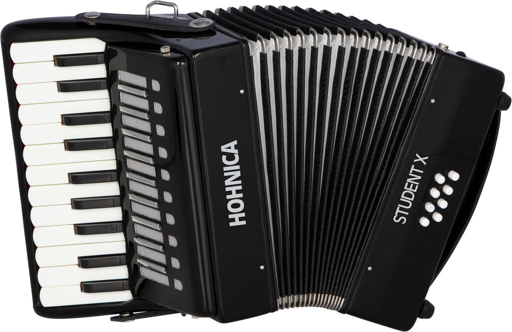 Acordeón Piano Hohner Hohnica Student X STUX Negro con Estuche y Correas | Ideal para Principiante