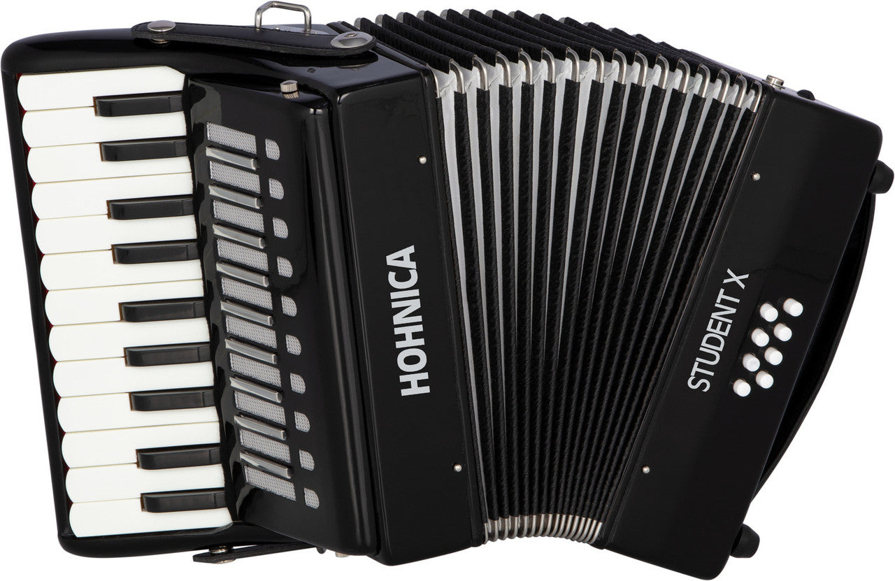 Acordeón Piano Hohner Hohnica Student X STUX Negro con Estuche y Correas | Ideal para Principiante