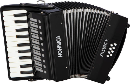 Acordeón Piano Hohner Hohnica Student X STUX Negro con Estuche y Correas | Ideal para Principiante