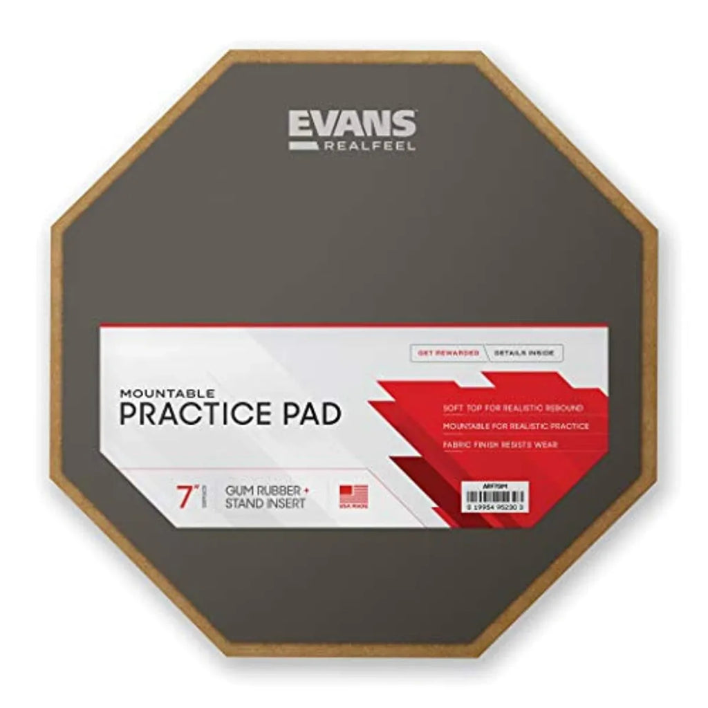 Practicador para Batería Evans ARF7GM RealFeel 7" con Superficie de Entrenamiento de Doble Cara