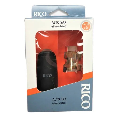 Ligadura H para Saxofón Alto Rico HAS1G Dorada con Tapa Protectora | D'Addario Woodwinds