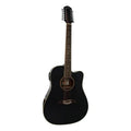 Guitarra Electroacústica Oscar Schmidt OD312CEB-A de 12 Cuerdas Dreadnought Cutaway Negra con Afinador Integrado