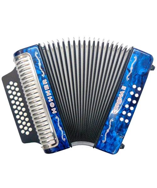 Acordeón Hohner Corona II A5644 Fa F/Bb/Eb Azul 31 Botones Profesional 3500FBL