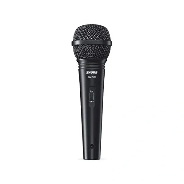Micrófono Dinámico Shure SV200-W Profesional Cardioide con Cable XLR para Karaoke, Voz y Presentaciones