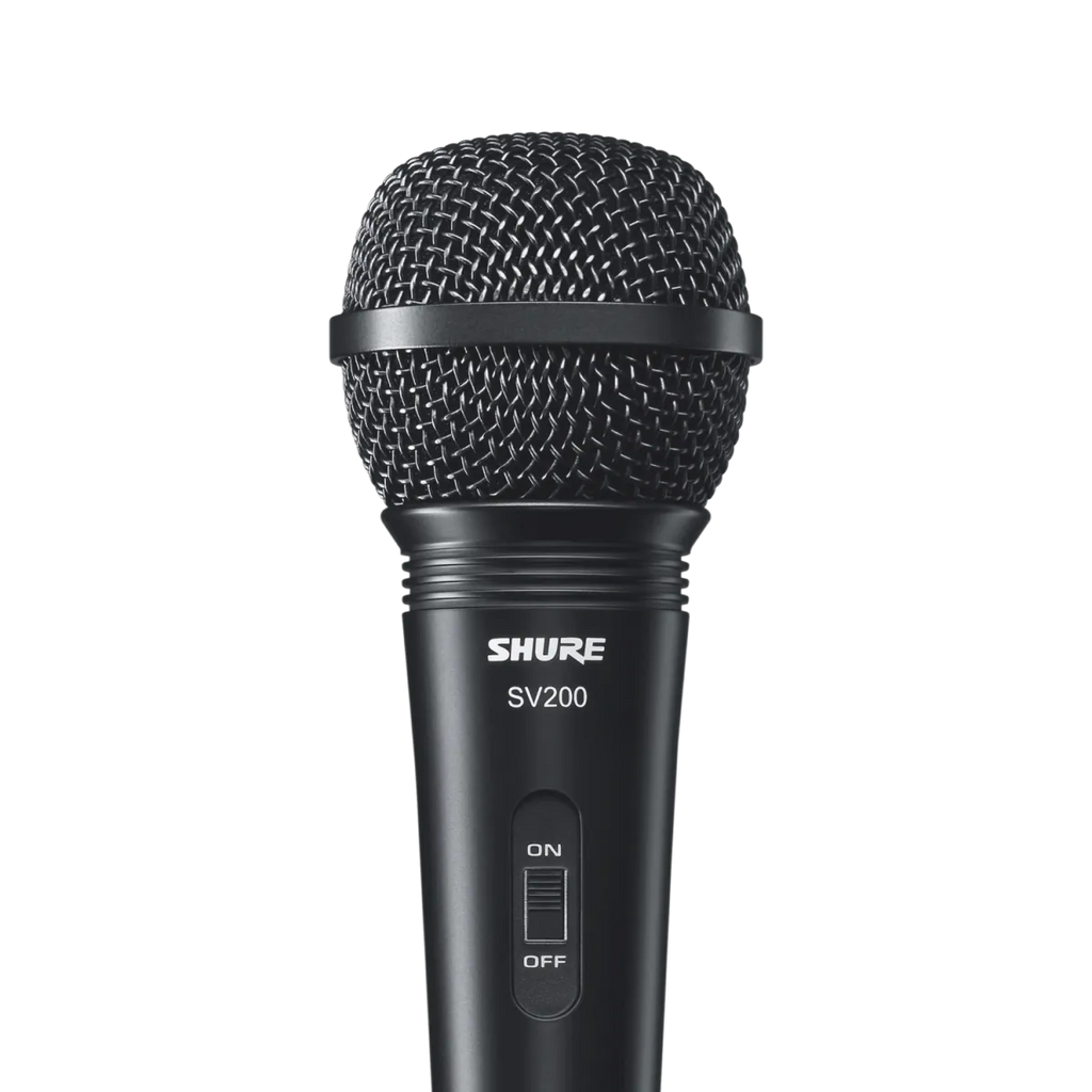 Micrófono Dinámico Shure SV200-W Profesional Cardioide con Cable XLR para Karaoke, Voz y Presentaciones