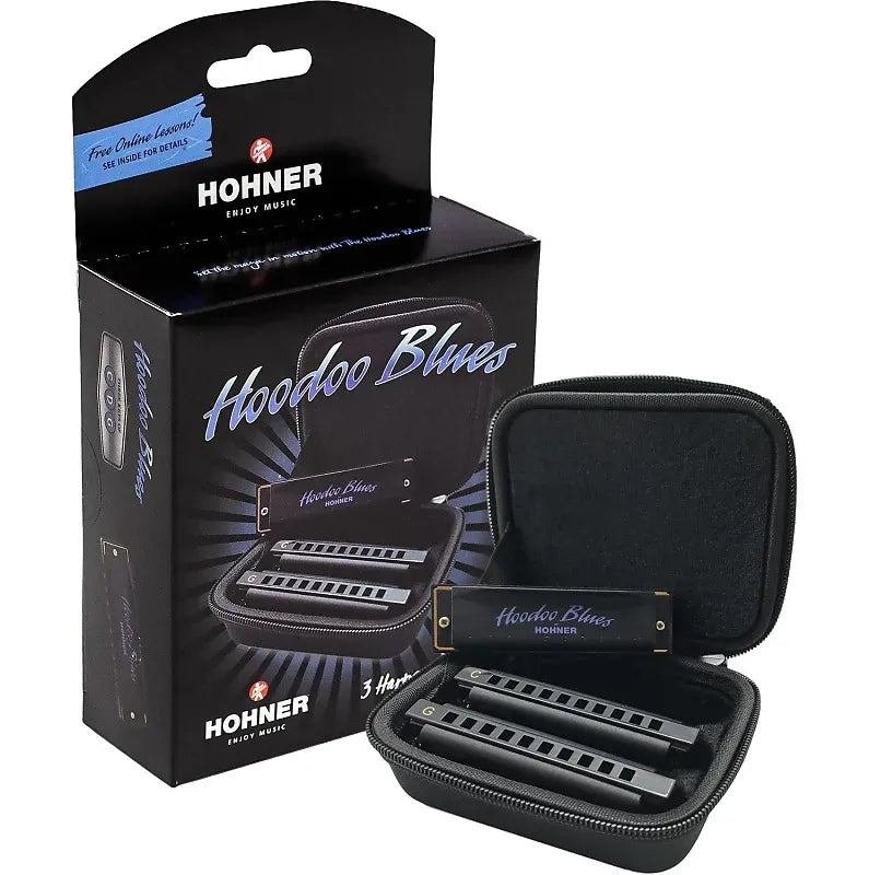 Armónica Hohner Hoodoo Blues Set C, D y G de 10 Celdas Diatónica Profesional para Blues y Rock