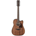 Guitarra Docerola Electroacústica Ibanez AW5412CE-OPN Artwood de 12 Cuerdas con Cutaway y Afinador Integrado