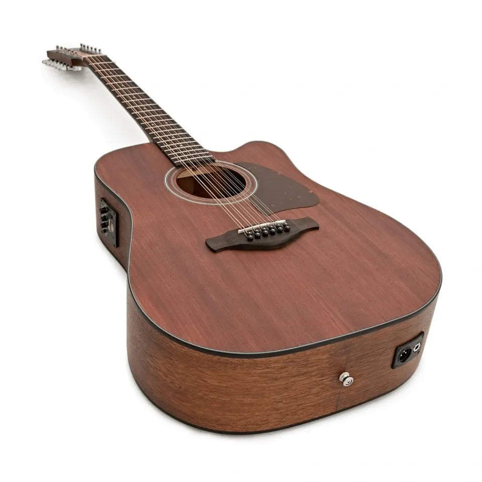 Guitarra Docerola Electroacústica Ibanez AW5412CE-OPN Artwood de 12 Cuerdas con Cutaway y Afinador Integrado