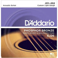 Encordadura D’Addario EJ26 Guitarra Acústica Phosphor Bronze Custom Light 11-52 Cuerdas de Bronce Fosforado