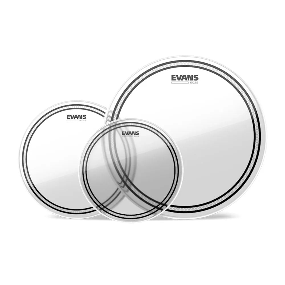 Juego de Cueros Evans ETP-EC2SCLR-R EC2S Clear Rock Pack para Toms 10", 12" y 16"