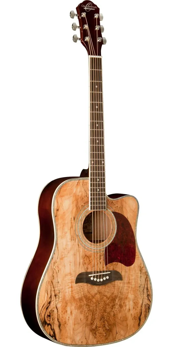 Guitarra Electroacústica Oscar Schmidt OG2CESM-A Dreadnought Cutaway Maple Natural con Afinador Integrado