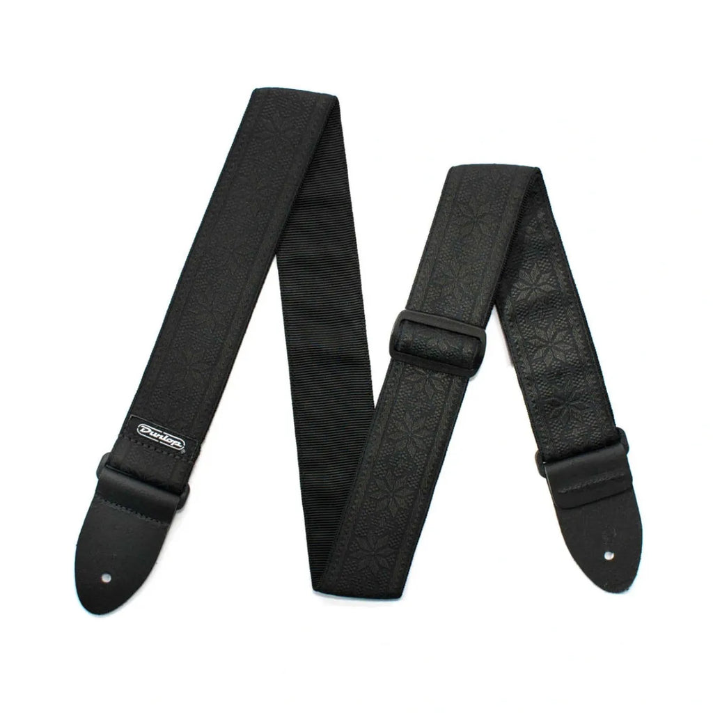 Tali para Guitarra Dunlop D67-02BK Jacquard Fillmore Double Black Correa Ajustable para Guitarra y Bajo